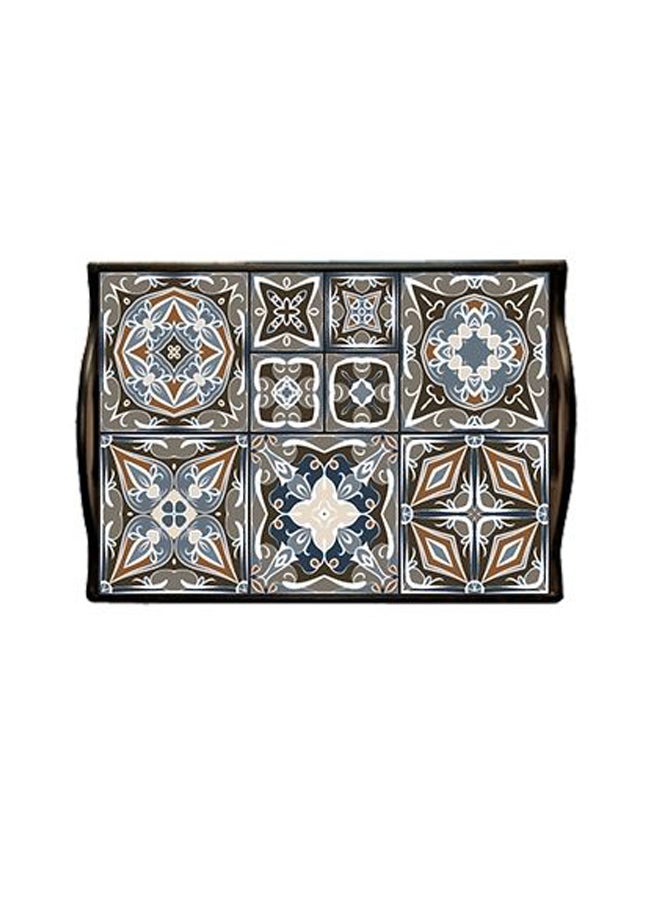 PHOTOBLOCK 6-Piece Andalusian Printed Coaster With Tray Grey/White/Black  - Image 3