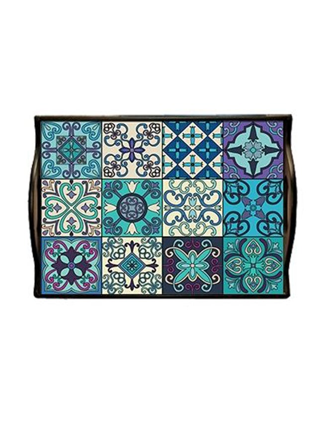 PHOTOBLOCK 6-Piece Coaster With Tray Turquoise/Purple/Cream - Image 2