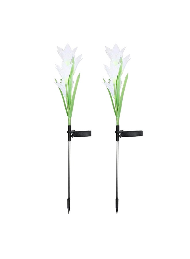 Generic 2 Piece Solar Energy Lily Lawn Lamp Multicolour 41x10x10.5centimeter  - Image 1