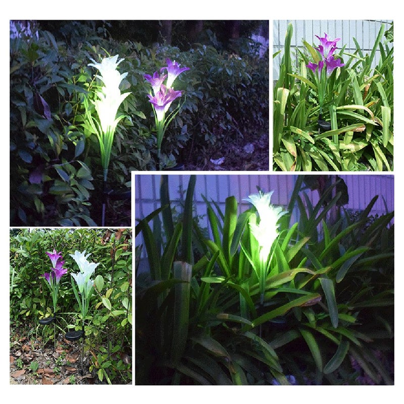 Generic 2 Piece Solar Energy Lily Lawn Lamp Multicolour 41x10x10.5centimeter  - Image 5