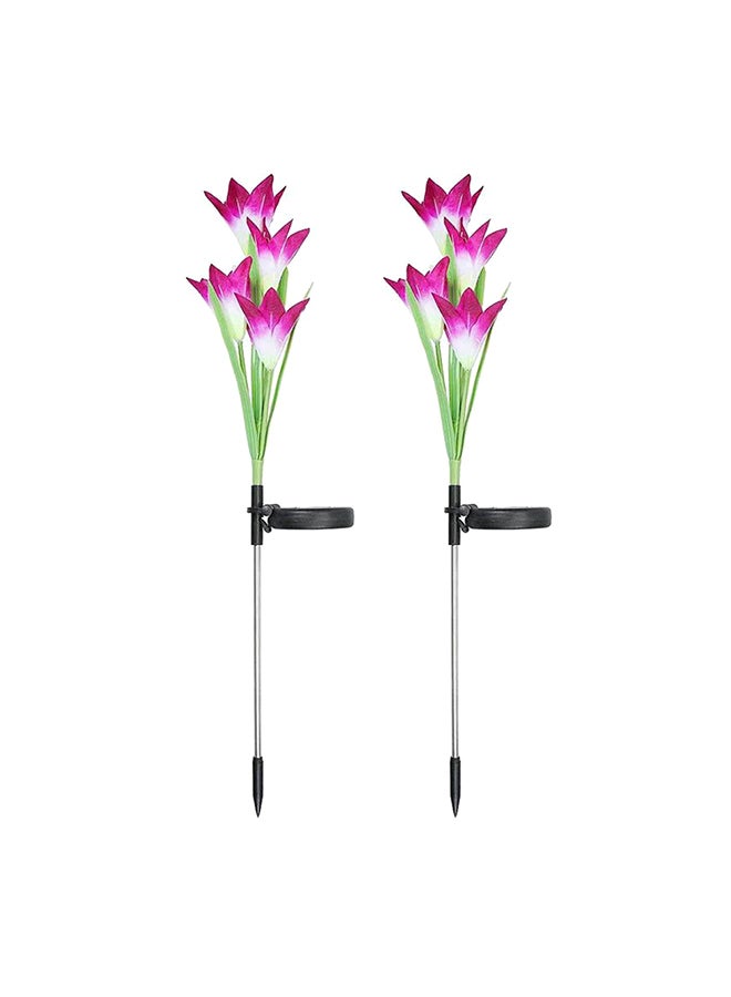 Generic - 2 Piece Solar Energy Lily Lawn Lamp Multicolour 41x10x10.5centimeter - Image 1
