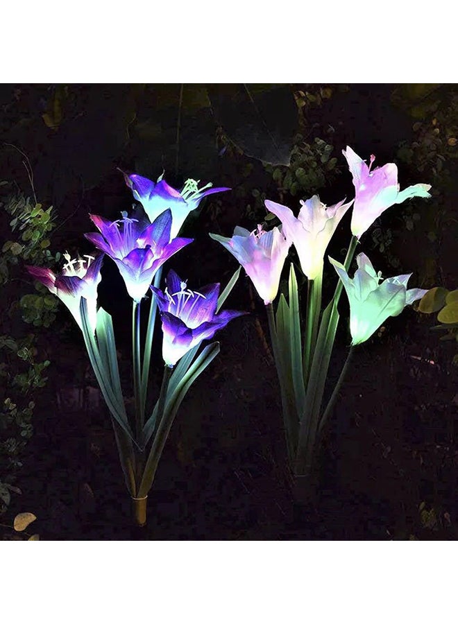 Generic 2 Piece Solar Energy Lily Lawn Lamp Multicolour 41x10x10.5centimeter  - Image 2