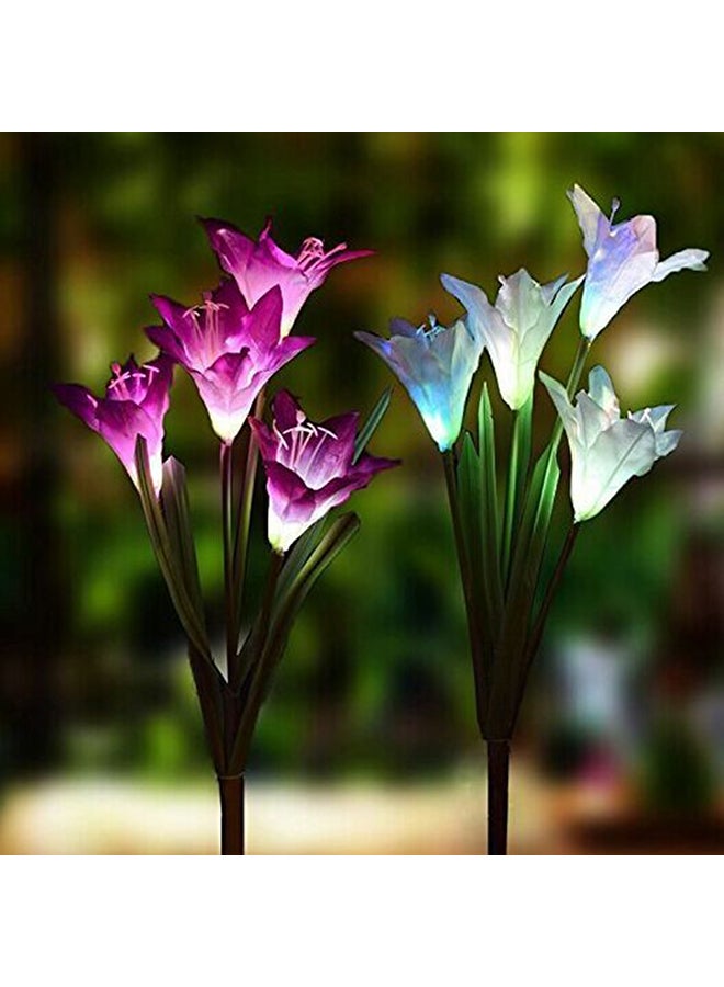 Generic - 2 Piece Solar Energy Lily Lawn Lamp Multicolour 41x10x10.5centimeter - Image 1
