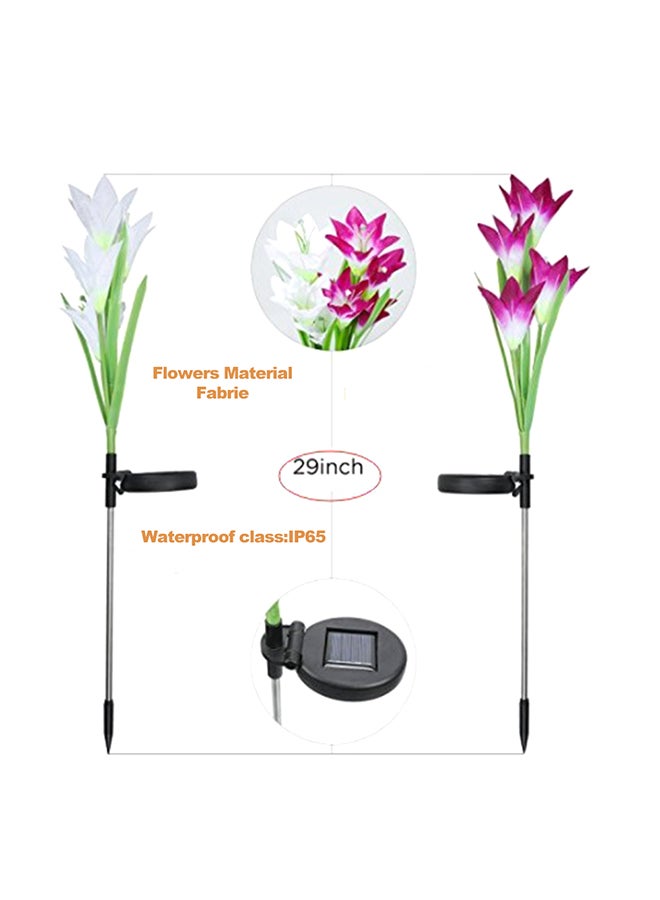 Generic - 2 Piece Solar Energy Lily Lawn Lamp Multicolour 41x10x10.5centimeter - Image 1