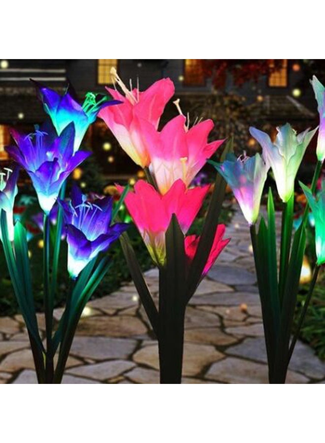 Generic - 2 Piece Solar Energy Lily Lawn Lamp Multicolour 41x10x10.5centimeter - Image 1
