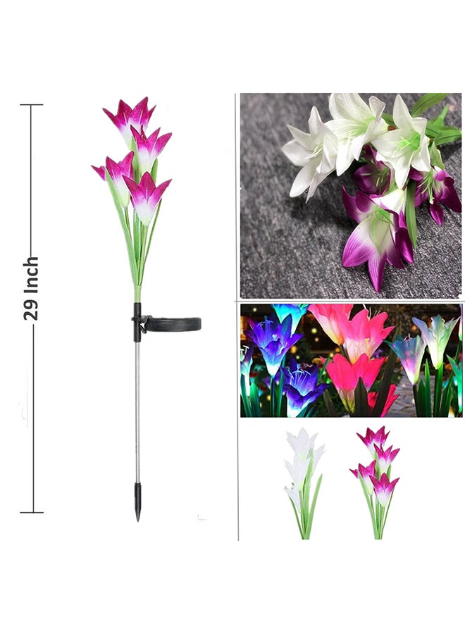 Generic - 2 Piece Solar Energy Lily Lawn Lamp Multicolour 41x10x10.5centimeter - Image 1