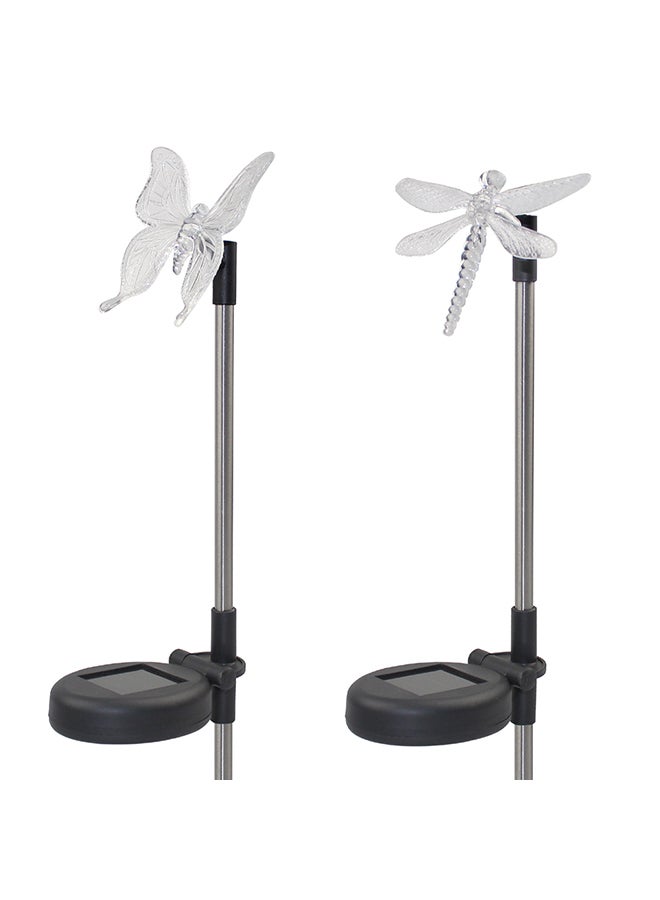 2 Piece  Solar Powered  Garden Lights Clear/Black 29x5.5x11cm - Image 3