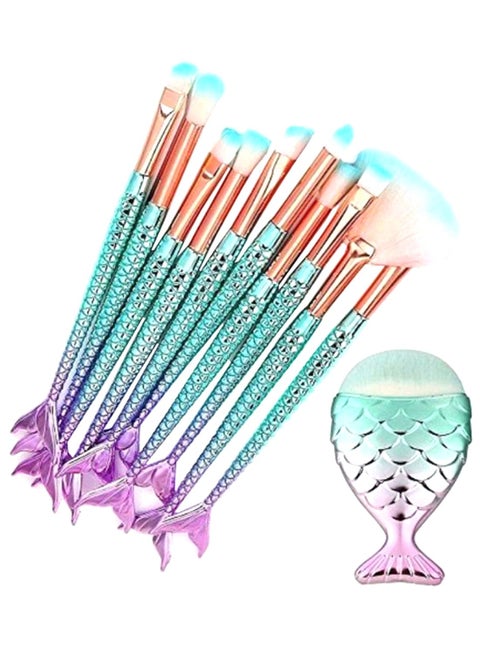11-Piece Multi-Functional Makeup Brush Set Multicolour
