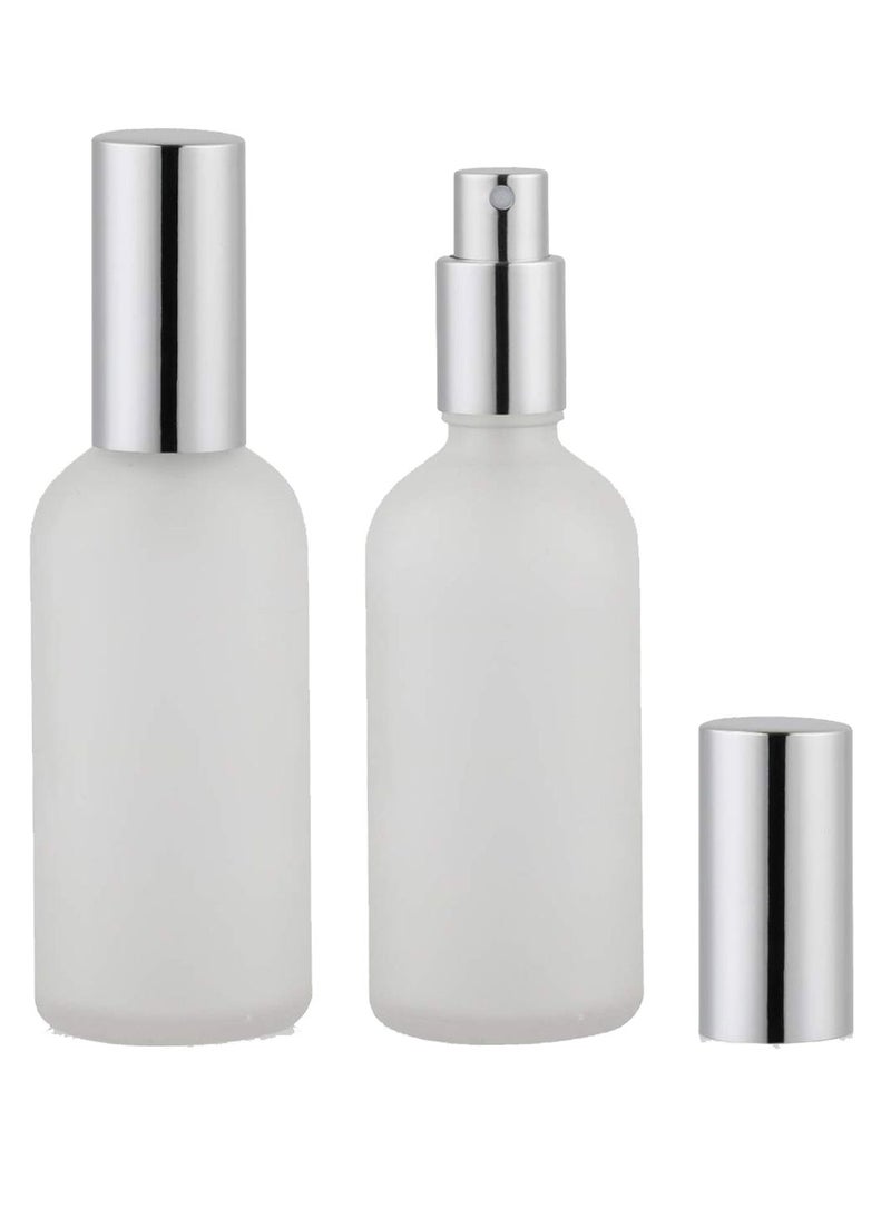 Hydior 2-Piece Atomizer Empty Spray Bottle Set White/Silver - Image 1