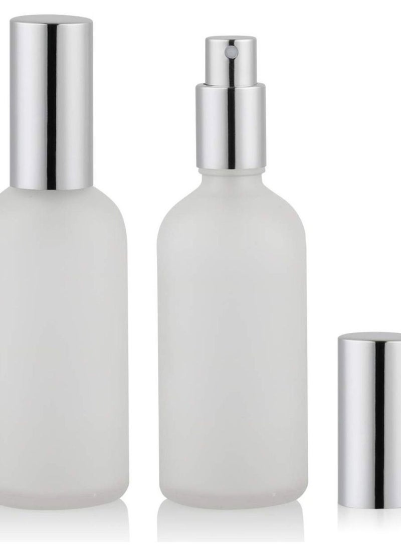 Hydior 2-Piece Atomizer Empty Spray Bottle Set White/Silver - Image 2