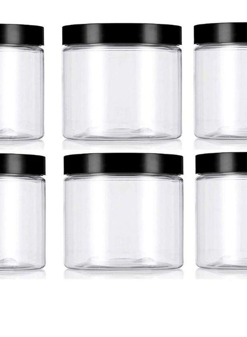 erioctry 6-Piece Empty Cosmetic Container Set Clear/Black - Image 2