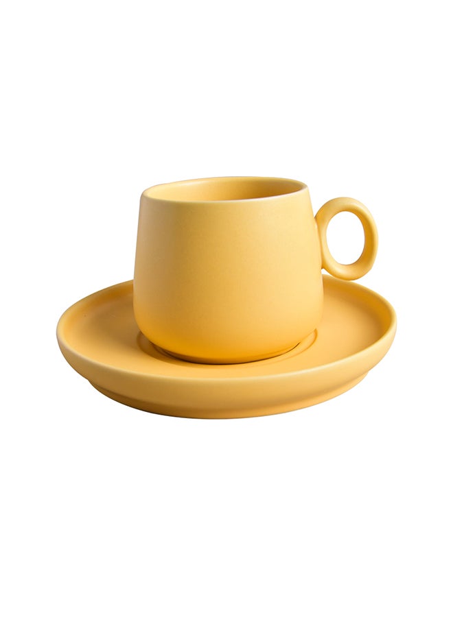 Generic - 2-Piece Big Belly Cup And Plate Yellow 11.5x7.3x7.6cm - Image 1