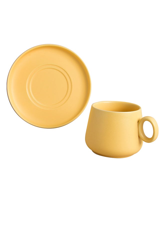 Generic - 2-Piece Big Belly Cup And Plate Yellow 11.5x7.3x7.6cm - Image 1