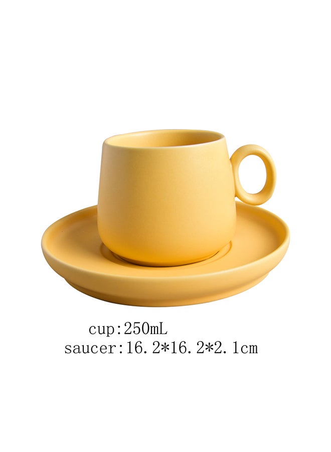 Generic - 2-Piece Big Belly Cup And Plate Yellow 11.5x7.3x7.6cm - Image 1