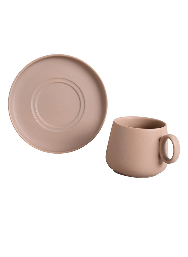 فنجان وصحن بني - Image 2