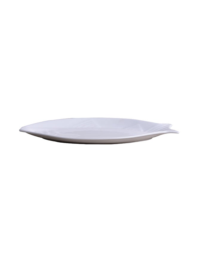 طبق على شكل سمكة أبيض 13.5بوصة - Image 1