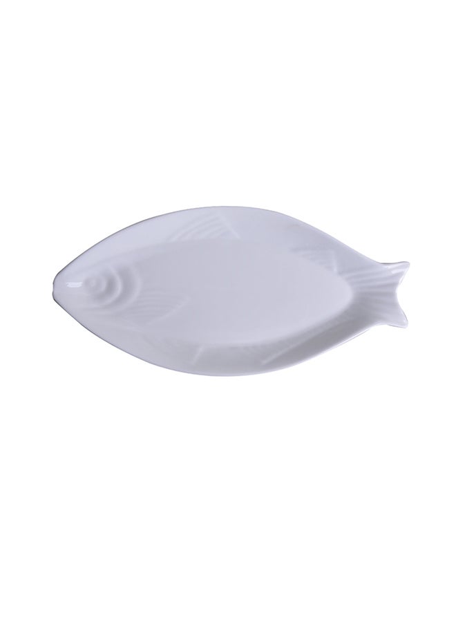طبق على شكل سمكة أبيض 13.5بوصة - Image 2