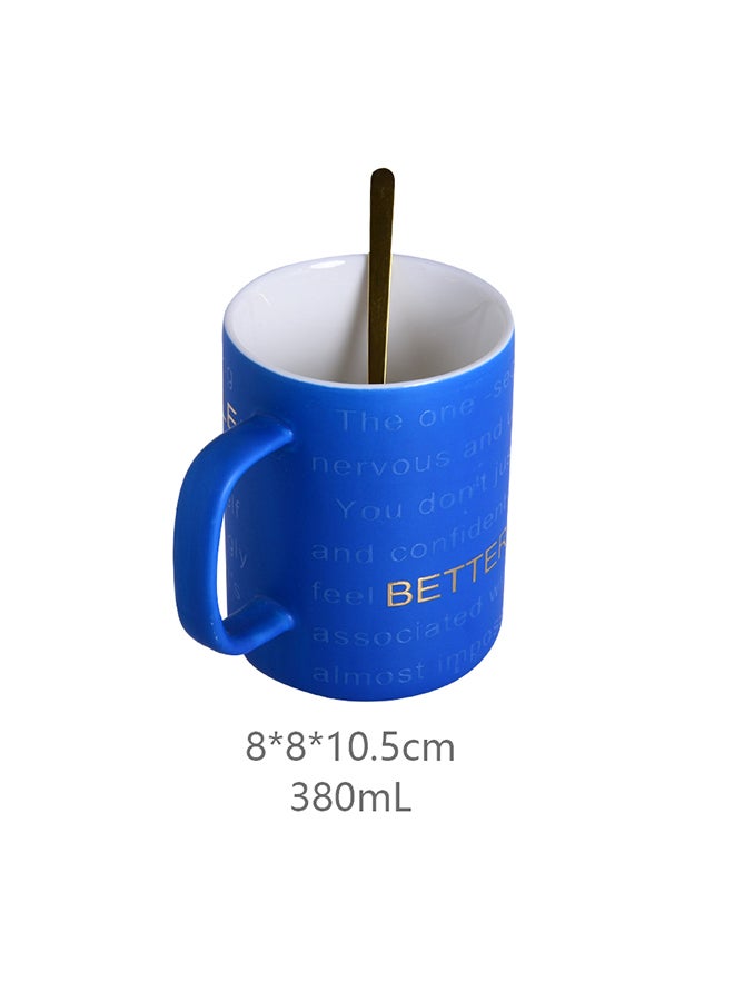 Printed Cup With Spoon Blue - Image 2