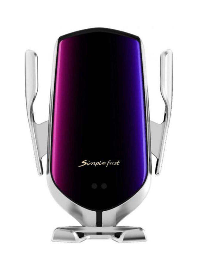 Automatic Clamping Qi Wireless Car Charger With Air Vent Outlet Phone Holder For Apple iPhone Silver  - Image 1