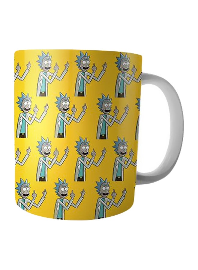 بيت حسني مج من السيراميك بطبعة وردي / أسود/ أبيض