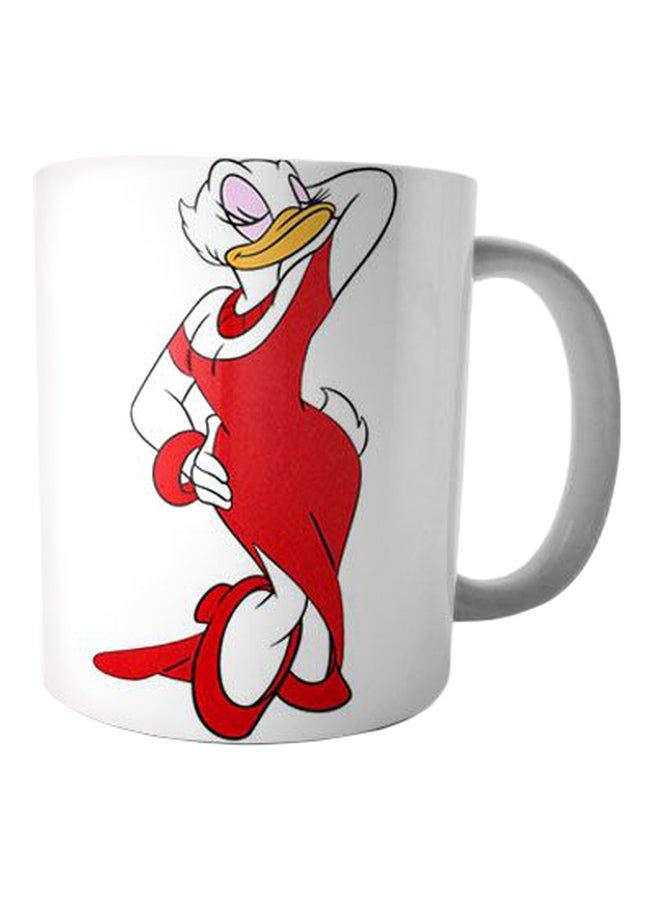 Bit Hosny Cartoon Printed Ceramic Mug White/Red/Yellow