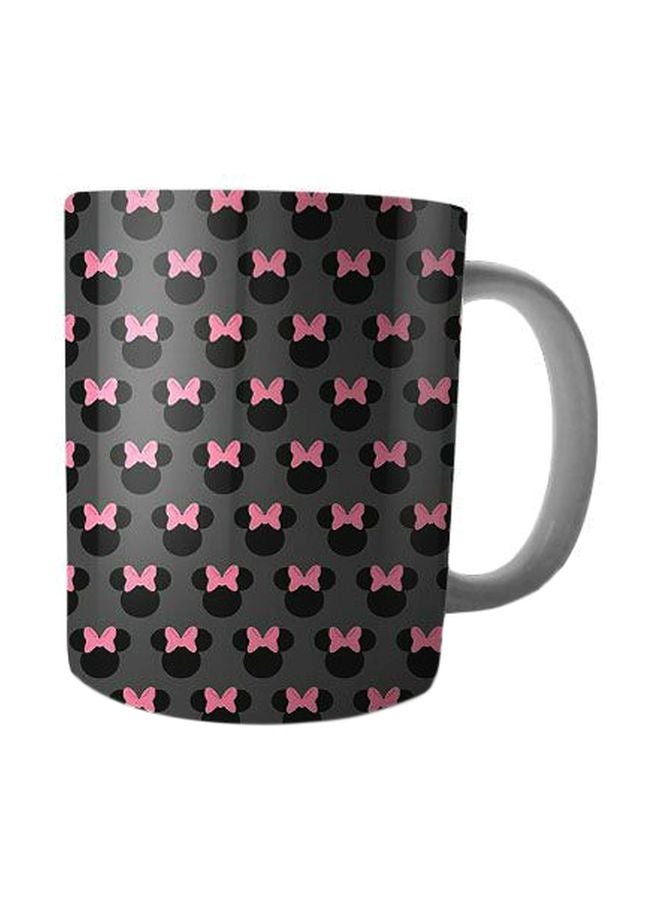 بيت حسني مج من السيراميك بطبعة رمادي/وردي/أسود