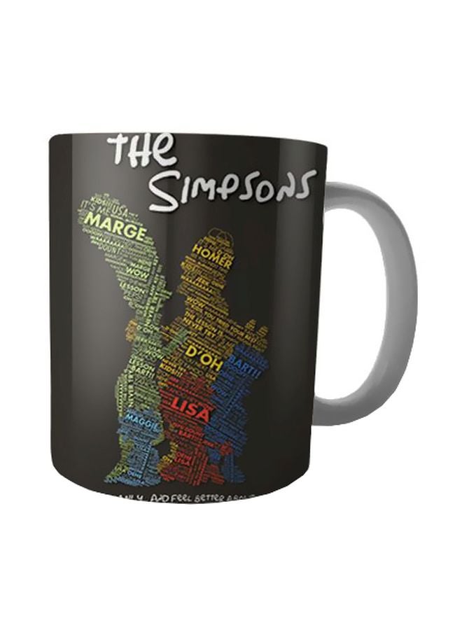 بيت حسني مج من السيراميك بطبعة أسود/أخضر/أصفر