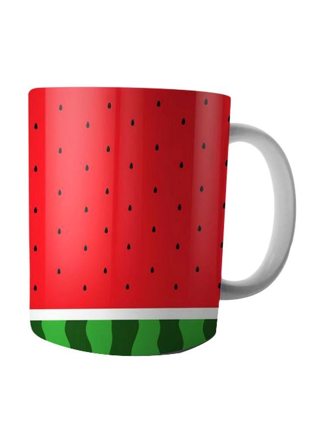 بيت حسني مج من السيراميك بطبعة أحمر/أخضر/أبيض