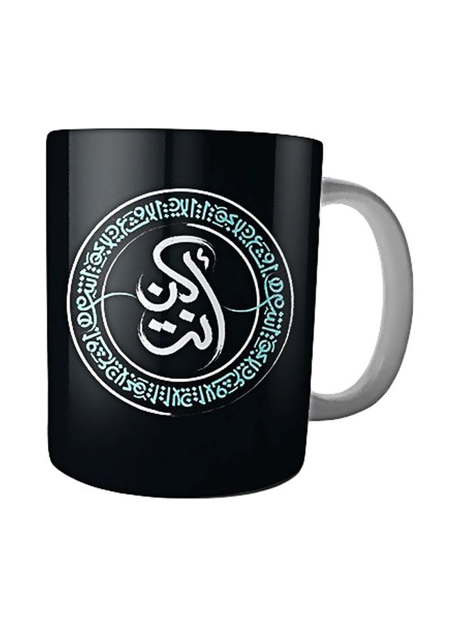 مج من السيراميك بطبعة أسود