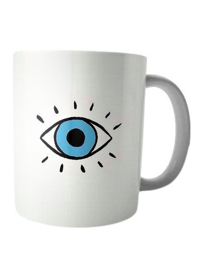Bit Hosny Printed Ceramic Mug White/Blue/Black Standard Size 