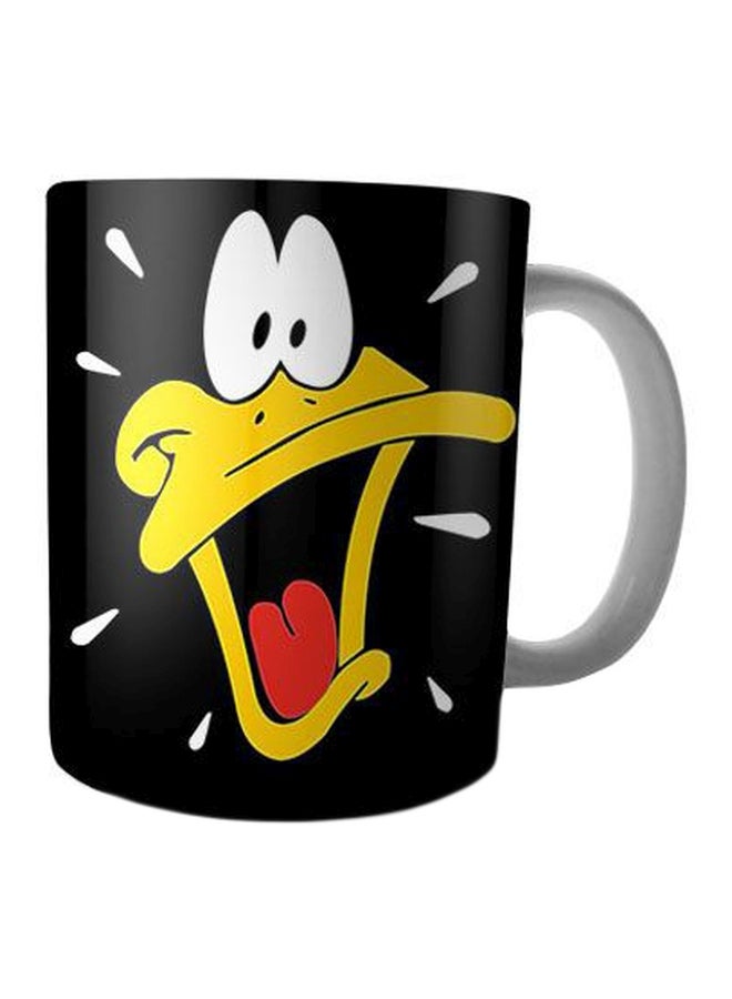 بيت حسني مج من السيراميك بطبعة أسود/ أبيض/ أصفر