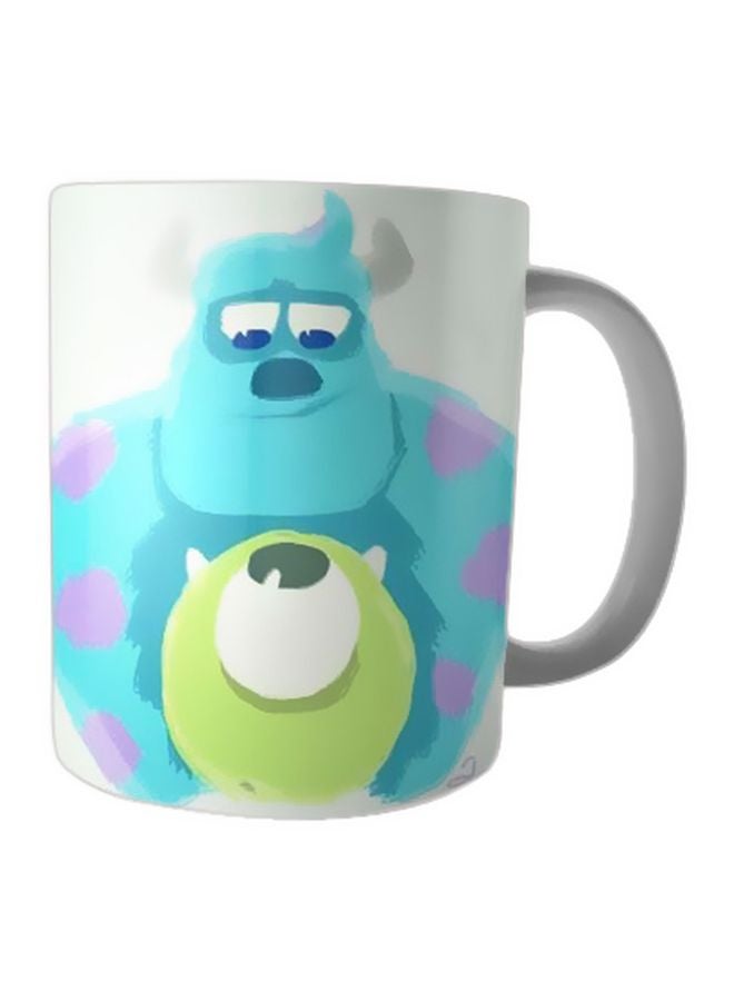 Bit Hosny Printed Ceramic Mug White/Blue/Green 