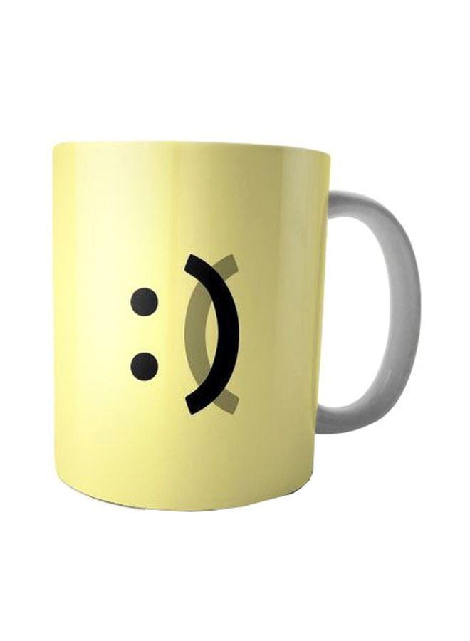 Bit Hosny Smiley Printed Mug Yellow/Black/White