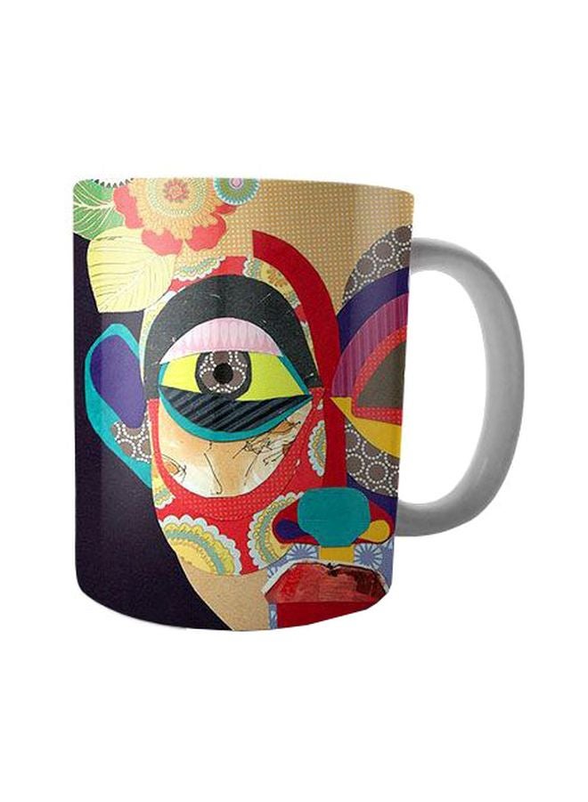 بيت حسني مج من السيراميك بطبعة ذهبي/أسود/أحمر