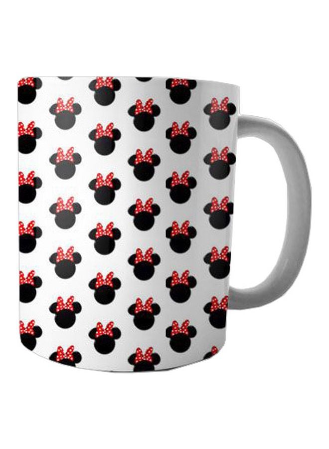 بيت حسني مج من السيراميك بطبعة أبيض/أسود/أحمر