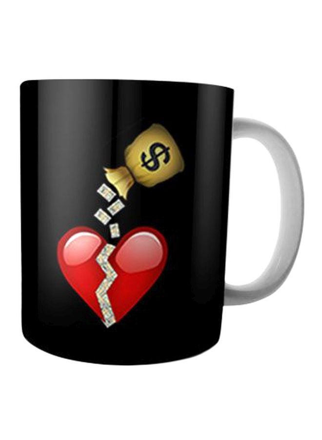 بيت حسني مج من السيراميك بطبعة أسود/أحمر/أبيض