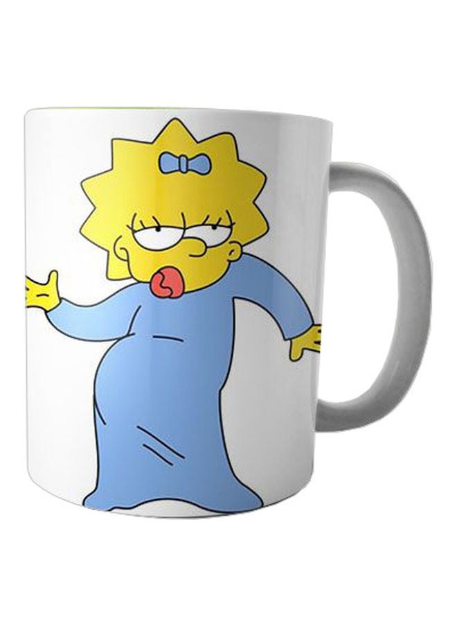 Bit Hosny Printed Ceramic Mug White/Blue/Yellow