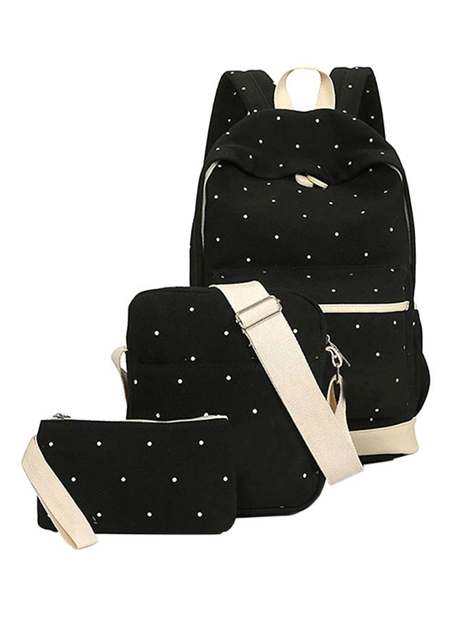 Bluelans - 3-Piece Set Backpack - Bookbag - Purse Black - Image 1