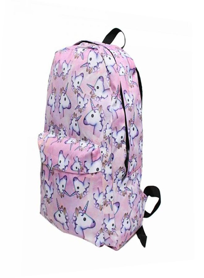 3-Piece Unicorn Printed Backpack Set Pink/White - Image 3