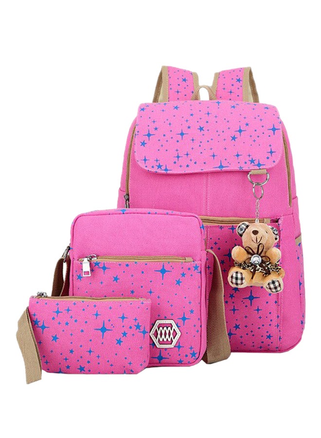 3-Piece School Travel Backpack Set Pink