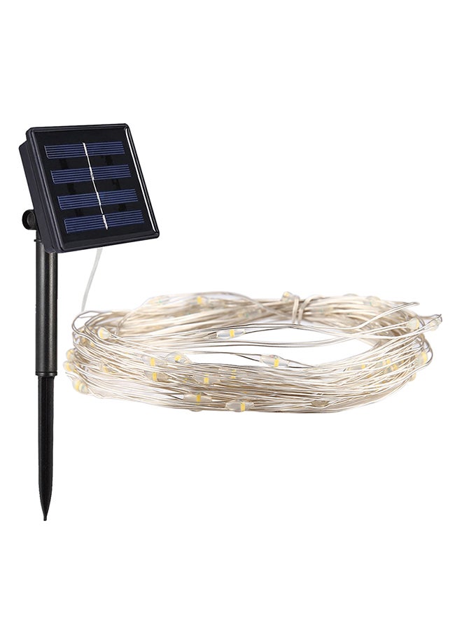 شريط إضاءة مكون من 100 مصباح LED ومزود بلوح يعمل بالطاقة الشمسية متعدد الألوان 15x11x4سم - Image 1