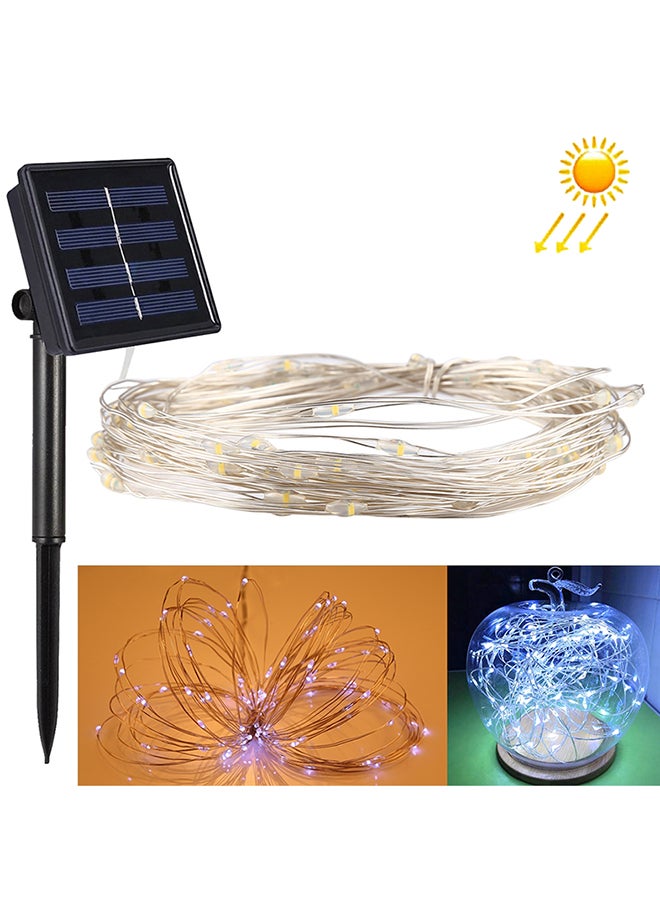 شريط إضاءة مكون من 100 مصباح LED ومزود بلوح يعمل بالطاقة الشمسية متعدد الألوان 15x11x4سم - Image 4