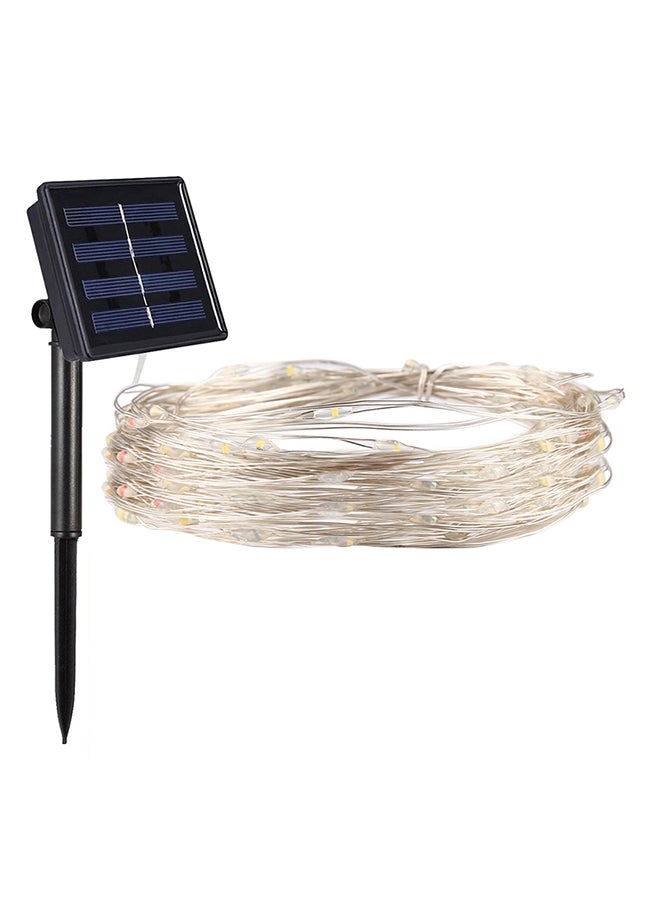 شريط إضاءة مكون من 100 مصباح LED ومزود بلوح يعمل بالطاقة الشمسية متعدد الألوان 16x12x6سم - Image 1