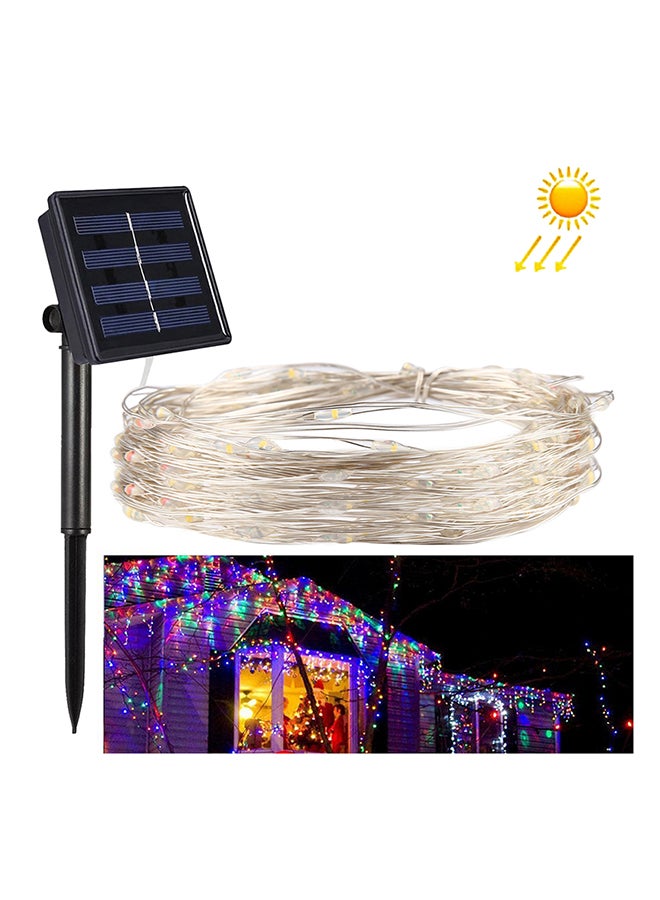 شريط إضاءة مكون من 100 مصباح LED ومزود بلوح يعمل بالطاقة الشمسية متعدد الألوان 16x12x6سم - Image 4