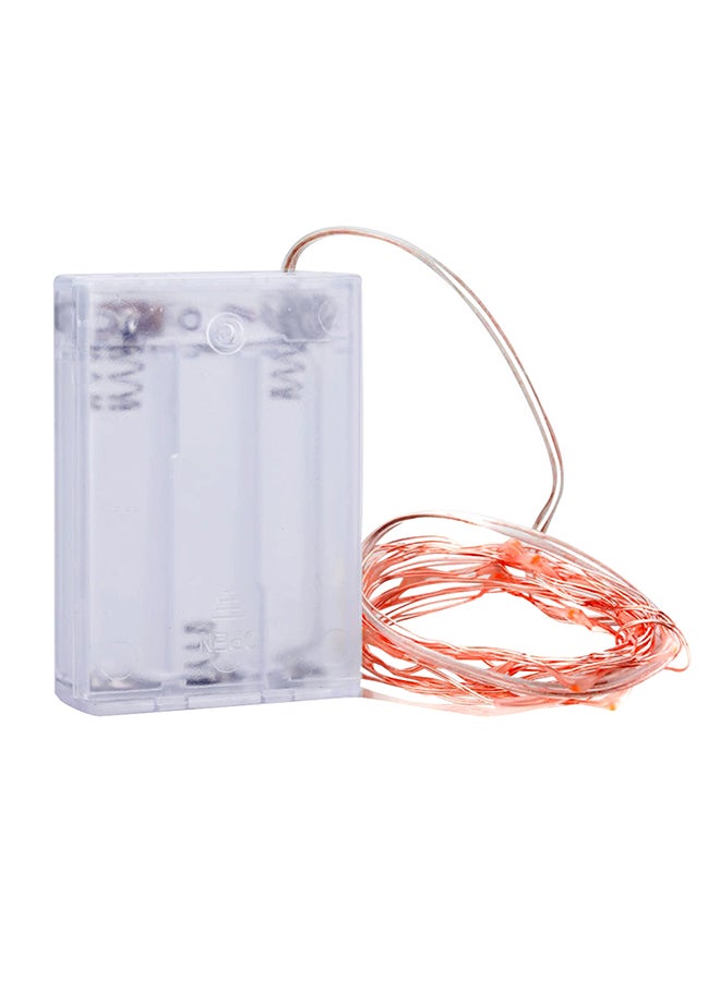 100 LED Wire String Light With Batteries Red 8x8x2cm  - Image 1