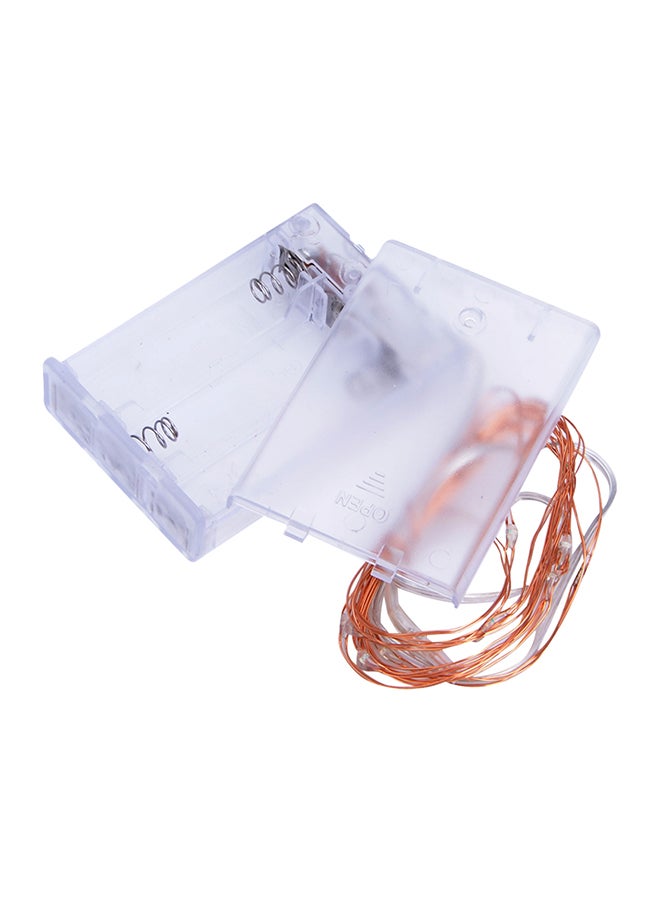 100 LED Wire String Light With Batteries Red 8x8x2cm  - Image 2