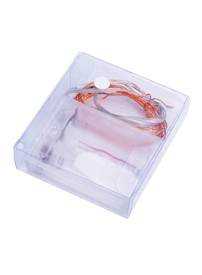 100 LED Wire String Light With Batteries Red 8x8x2cm  - Image 3