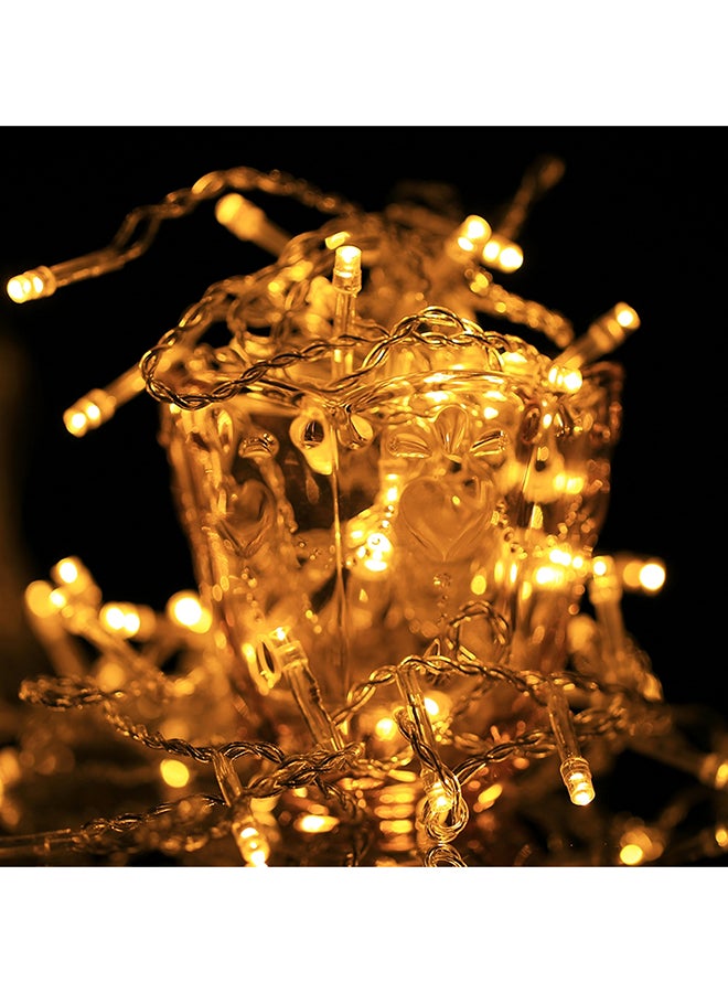 Generic - 300 LED Curtain String Light With Multi-Function Controller Yellow 22x11x7cm - Image 1