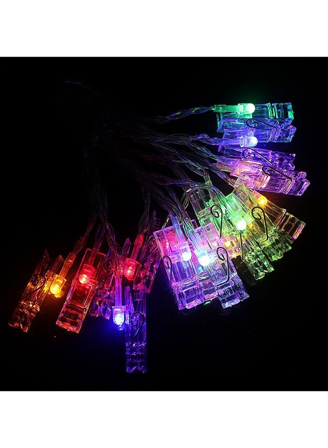 20 LED Photo Clip String Light With Batteries Box Multicolour 20x8x4cm - Image 4