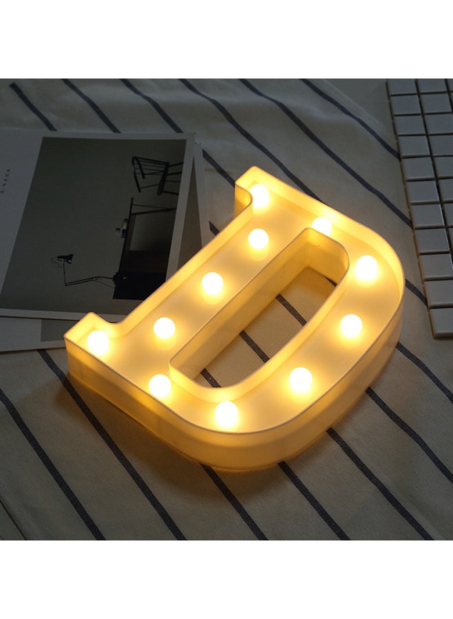 Alphabet D LED Light Yellow 27x5x24cm - Image 2